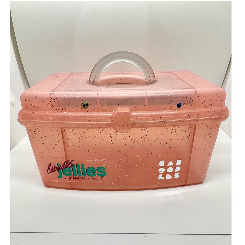 Vintage Caboodles Jellies Pink Glitter Makeup Organizer Vanity Box 2720 Y2K 90s